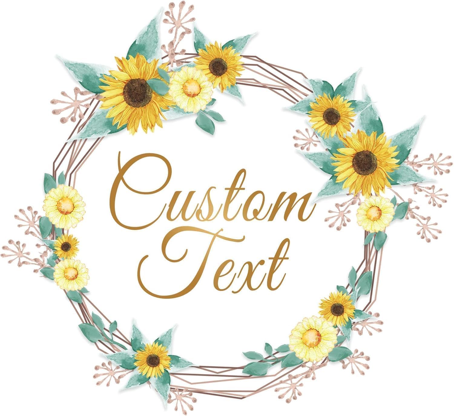 Custom Logo Stickers - Design Your Own Personalized Labels with Text, Image, & Photo - Waterproof, UV Protected, Fade & Heat Cold Resistant - Pack of 100 (Wreath 27, 38mm) — image 1
