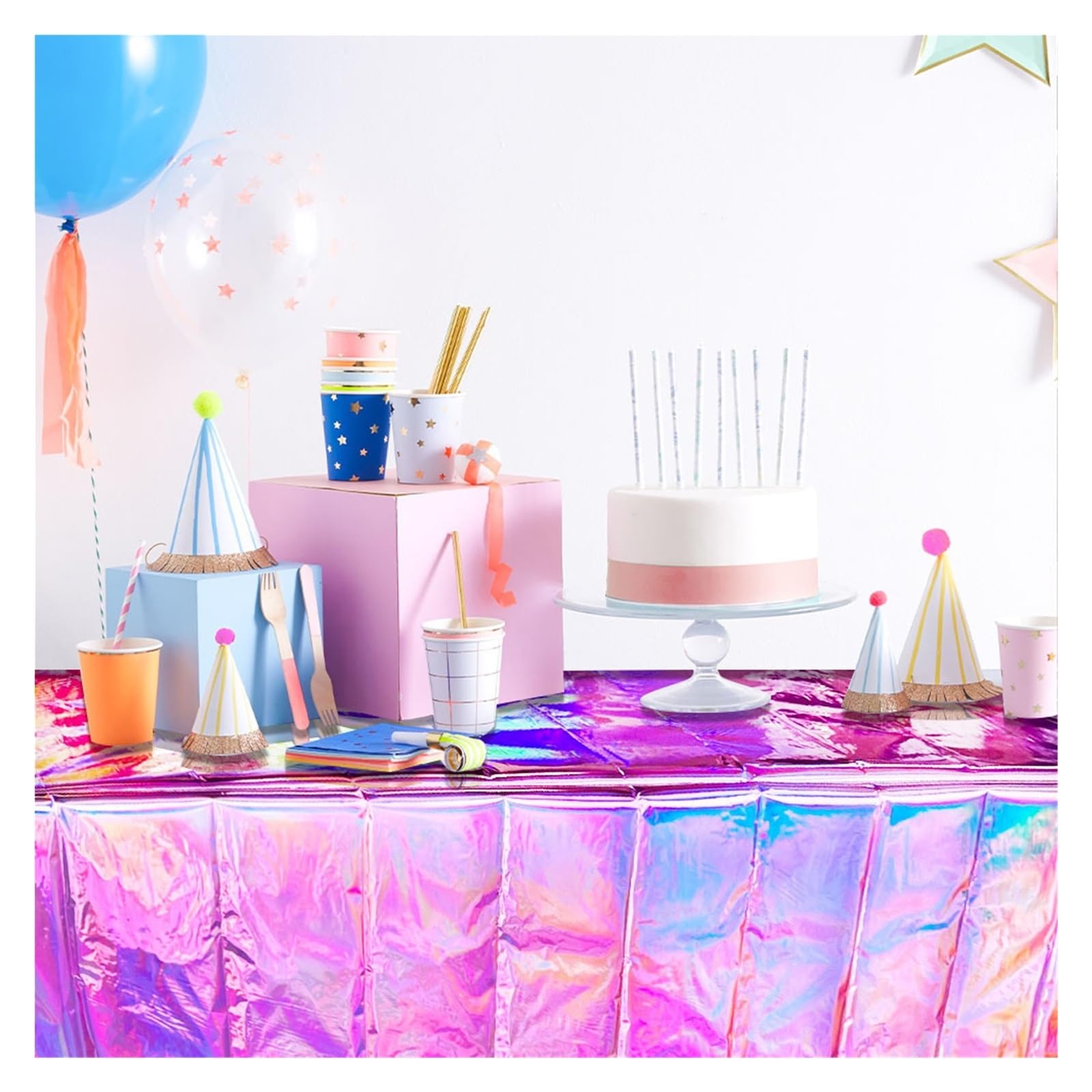 Disco Table Runner 1pcs Plastic Iridescent Foil Table Cover Rectangle Tablecloth Dining Cloth For Wedding(4)