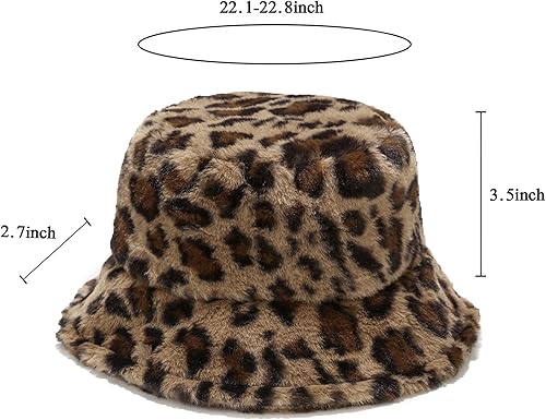 Miniatura 6 de Sombrero de pescador de piel sintética de felpa mullida, gorro cálido para mujer