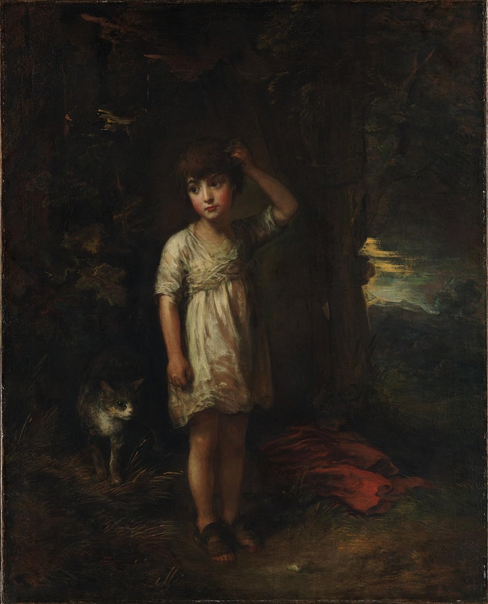 POSTERIIk Vintage Art Print Images Pictures Print a Boy with a Cat Morning by Gainsborough Modern Colour Posters for Office Home Decor 60x90cm