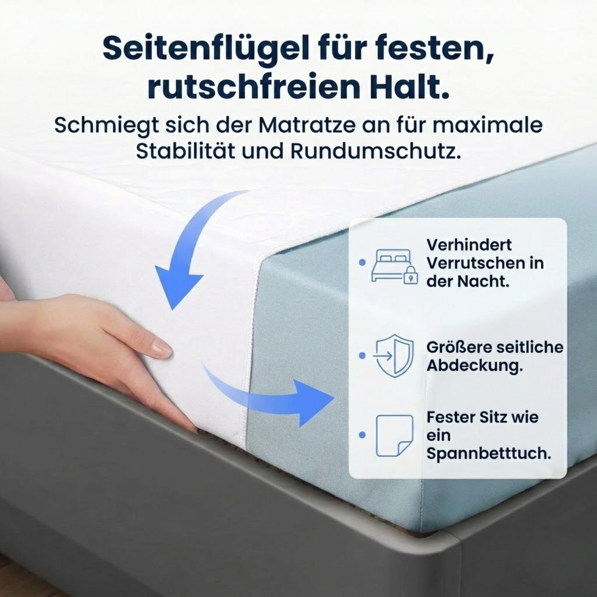 Bettauflagen für Erwachsene mit Flügeln (2er-Pack) – Matratzenschoner 135x85 cm, 4-lagig, waschbar, wasserdicht, saugfähig und wiederverwendbar, Matratzenschutz bei Inkontinenz
