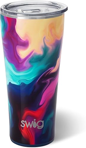 Miniatura 8 de Swig Life Vaso de café de 22 onzas, vaso de café aislado con tapa, apto para vasos, apto para lavavajillas, acero inoxidable, tazas grandes de viaje