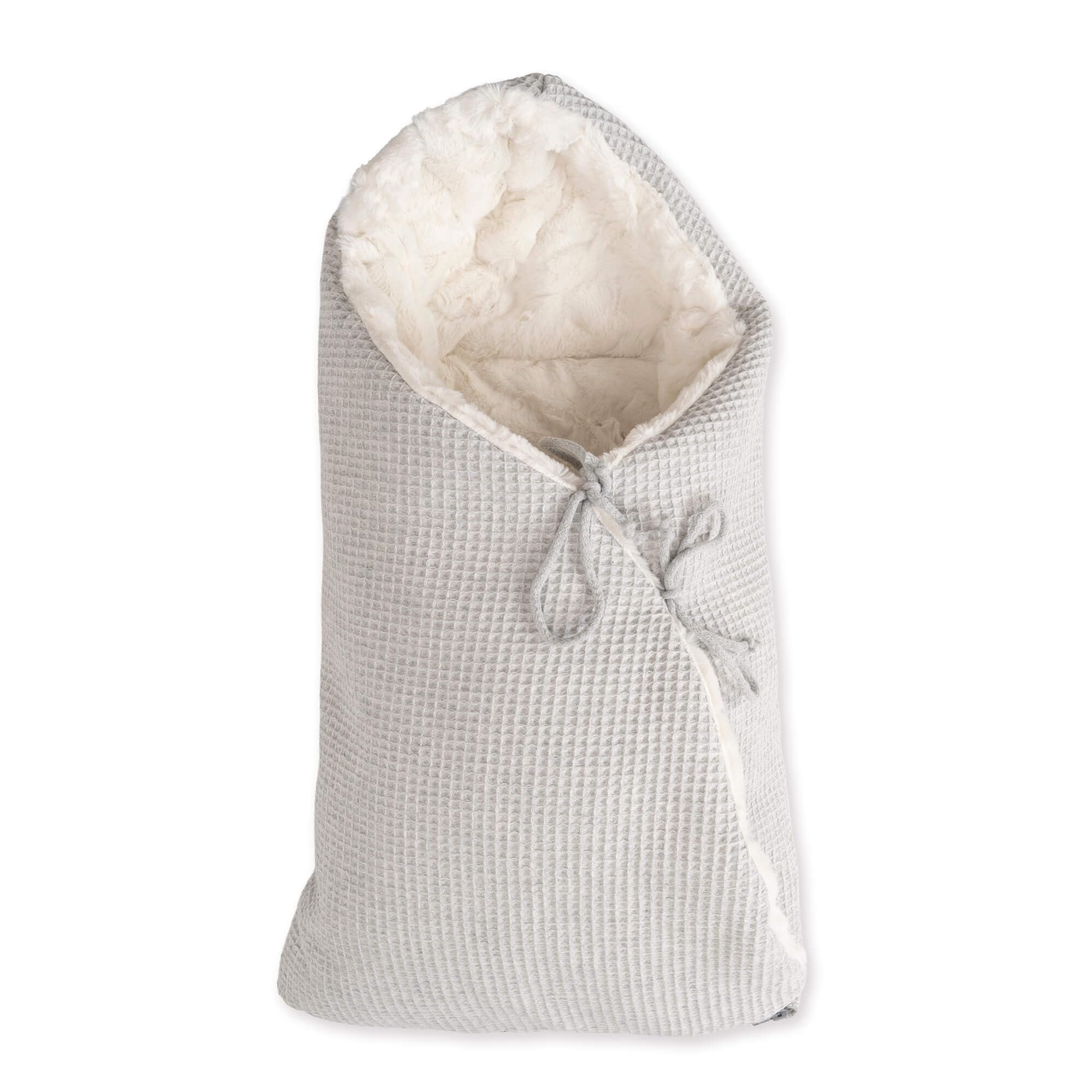 Saco Capazo Bebé Invierno Universal; Carrito, Cuna, Silla de Paseo, Manta Arrullo Bebé Invierno en Algodón. Saco Primera Puesta. 2 en 1: Saco 76x35 cm o Manta 110x 55cm. Hecho en España. (Gris Medio)