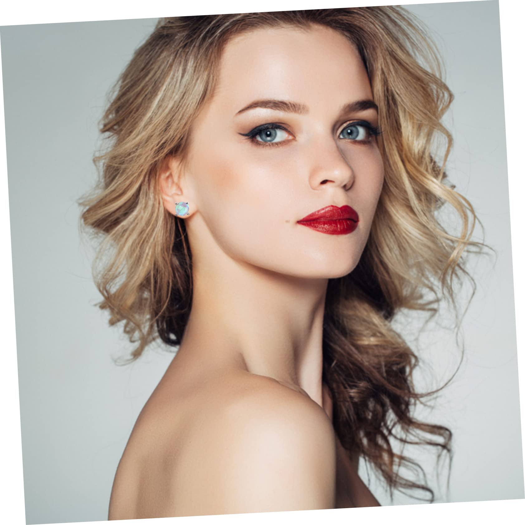 SOIMISS 6 Pares Aretes de ópalo aretes para mujer pendientes de ópalo de mujer pendientes de fiesta rosa estéticos joyas para perforar la oreja cobre