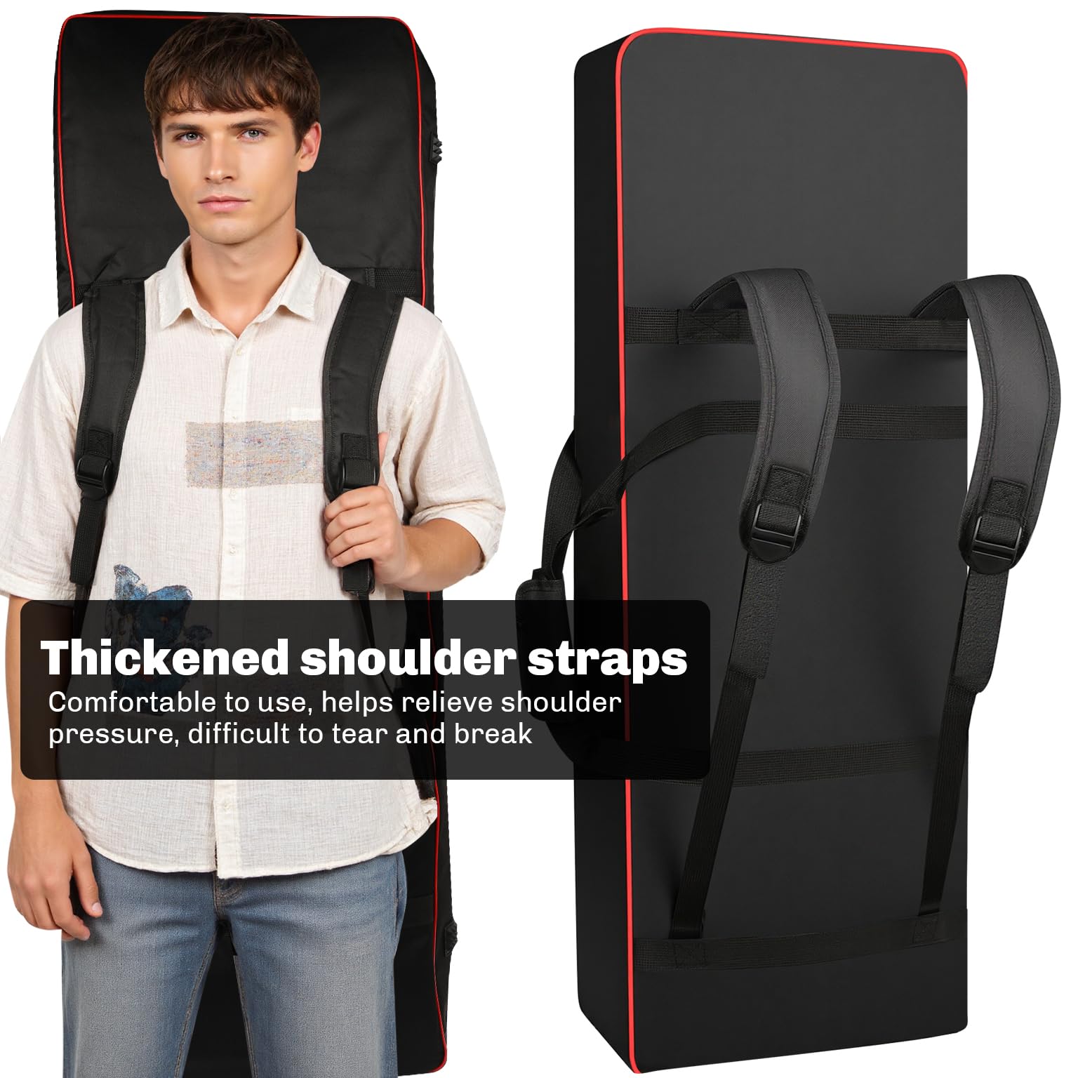 Housse de transport pour piano numérique pour clavier domestique (88 touches (noir), 88 touches, 135,9 x 35,8 x 17 cm)