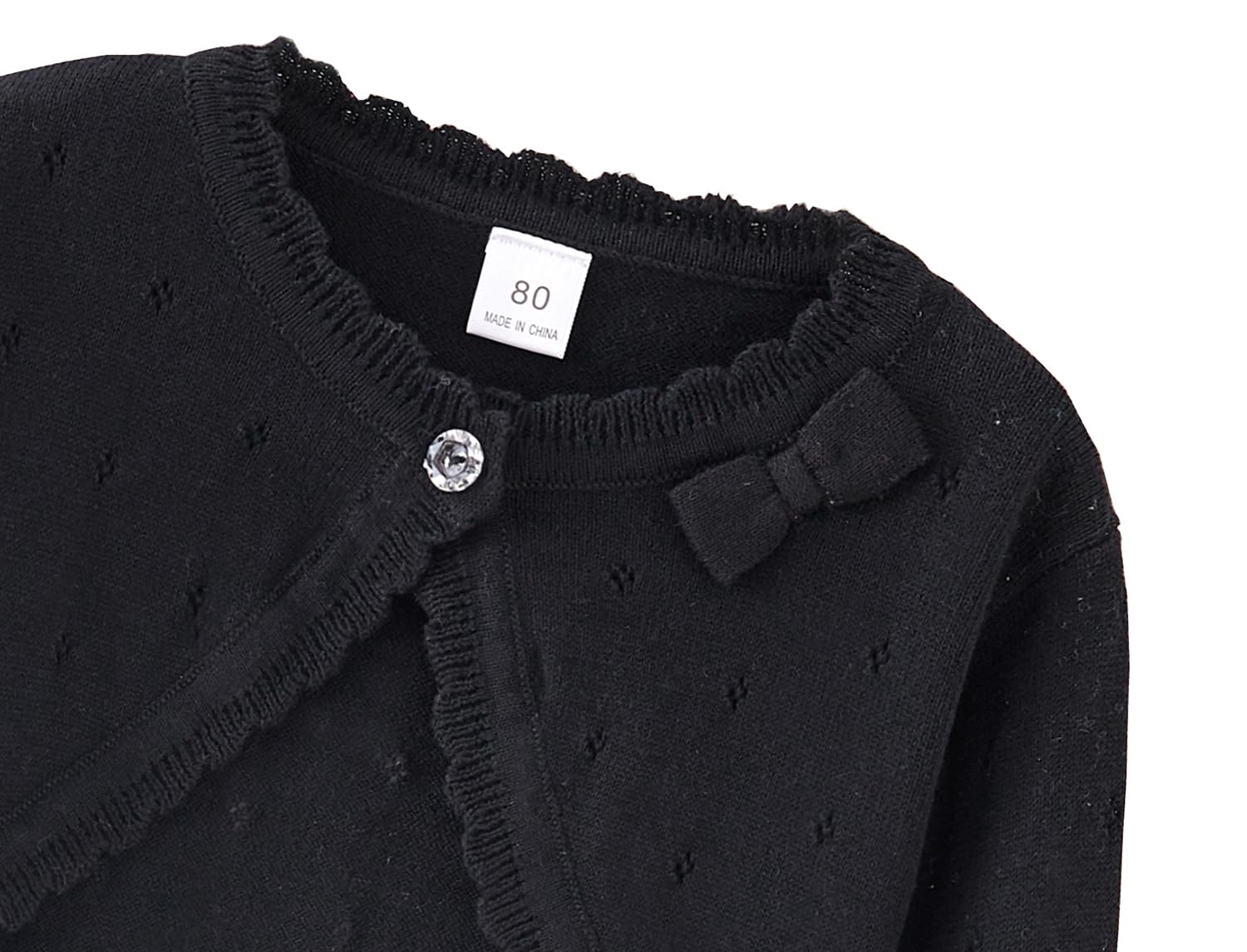 Cárdigan de punto para niñas pequeñas, suéter de manga larga con lazo, talla 12M-6T