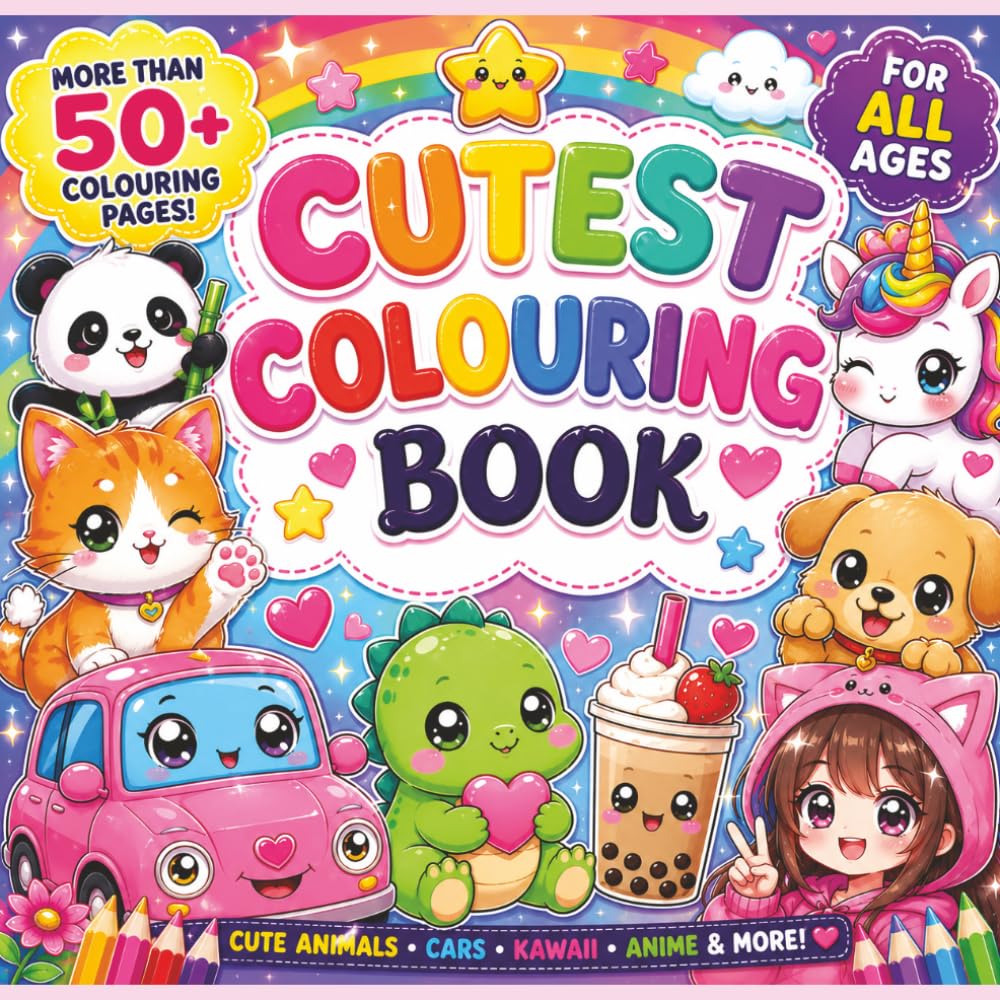 Cutest Colouring Book: A Fun and Relaxing Kawaii Colouring Adventure for Everyone