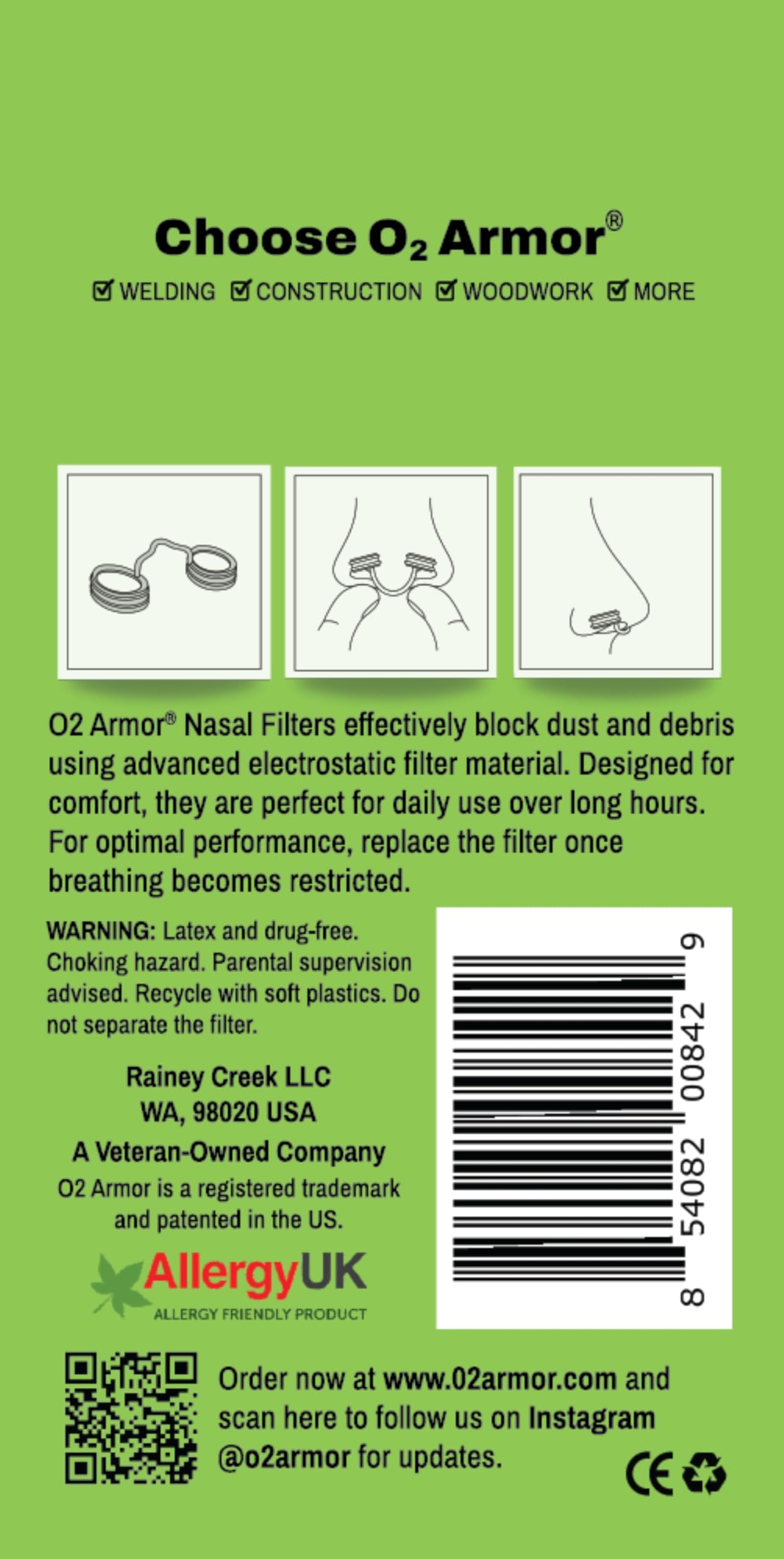 O2 Armor Filtros de nariz