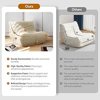 Amazon.com: cebihy High-end Uncompressed Fireside Togo Chair, Bean