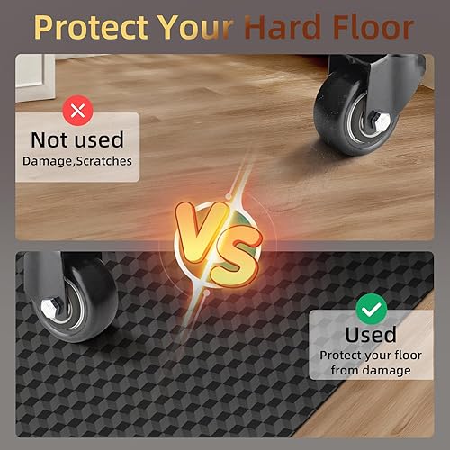 Miniatura 2 de AiBOB Tapete para silla de juegos para suelos de madera dura, tapete para silla de oficina de 48 x 36 pulgadas para suelos duros y de azulejos,