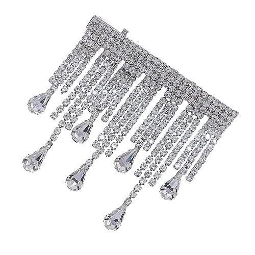 IWOWHERO 1Pc Delicate Rhinestone Tassel Hair Clip Elegant Hair Ornament