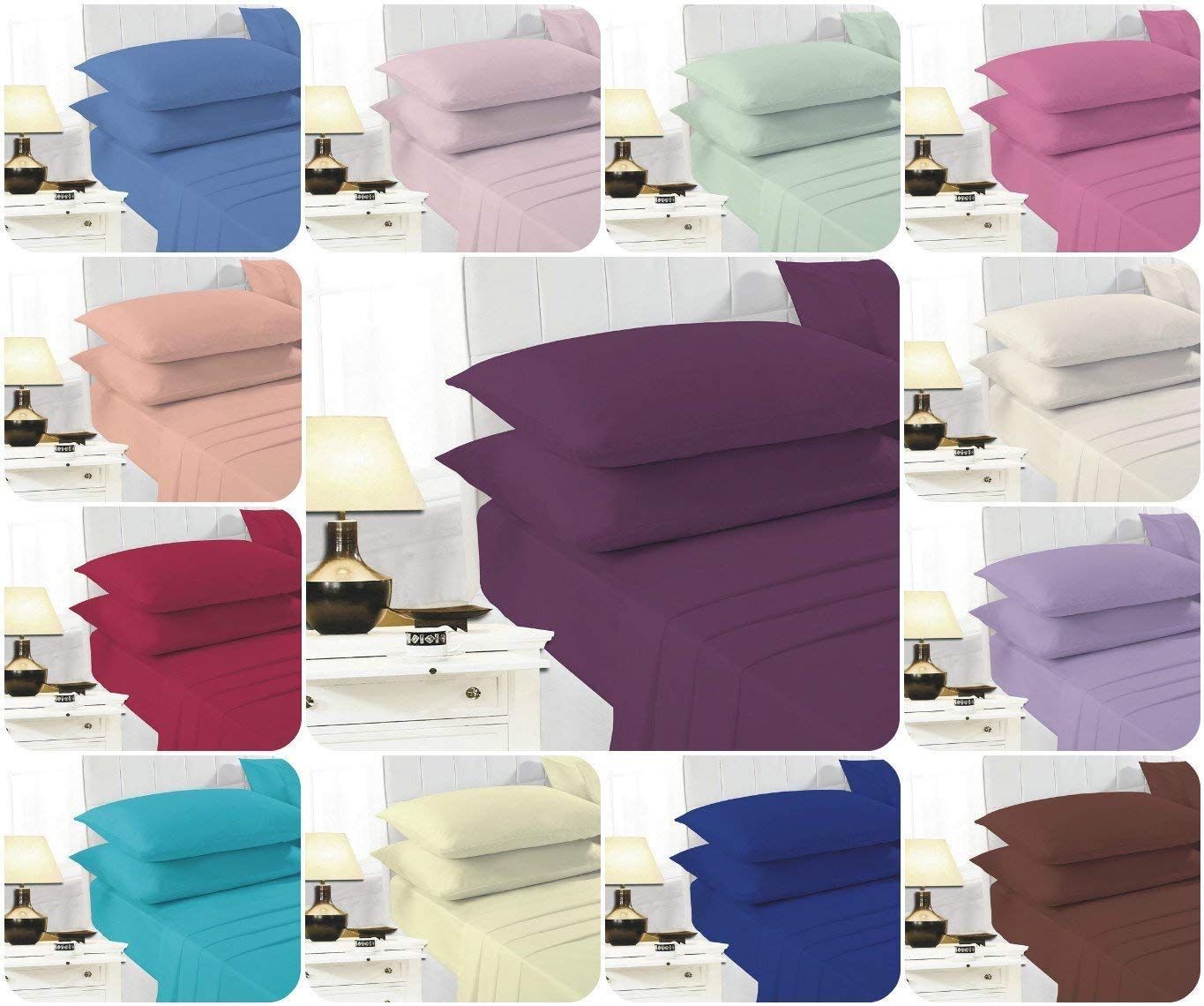 crazypriceuk 2 Piece Bedding Set Pillowcase+Duvet Cover for Baby Toddler to fit Cot/Cot Bed (120cm x 150cm, Purple)