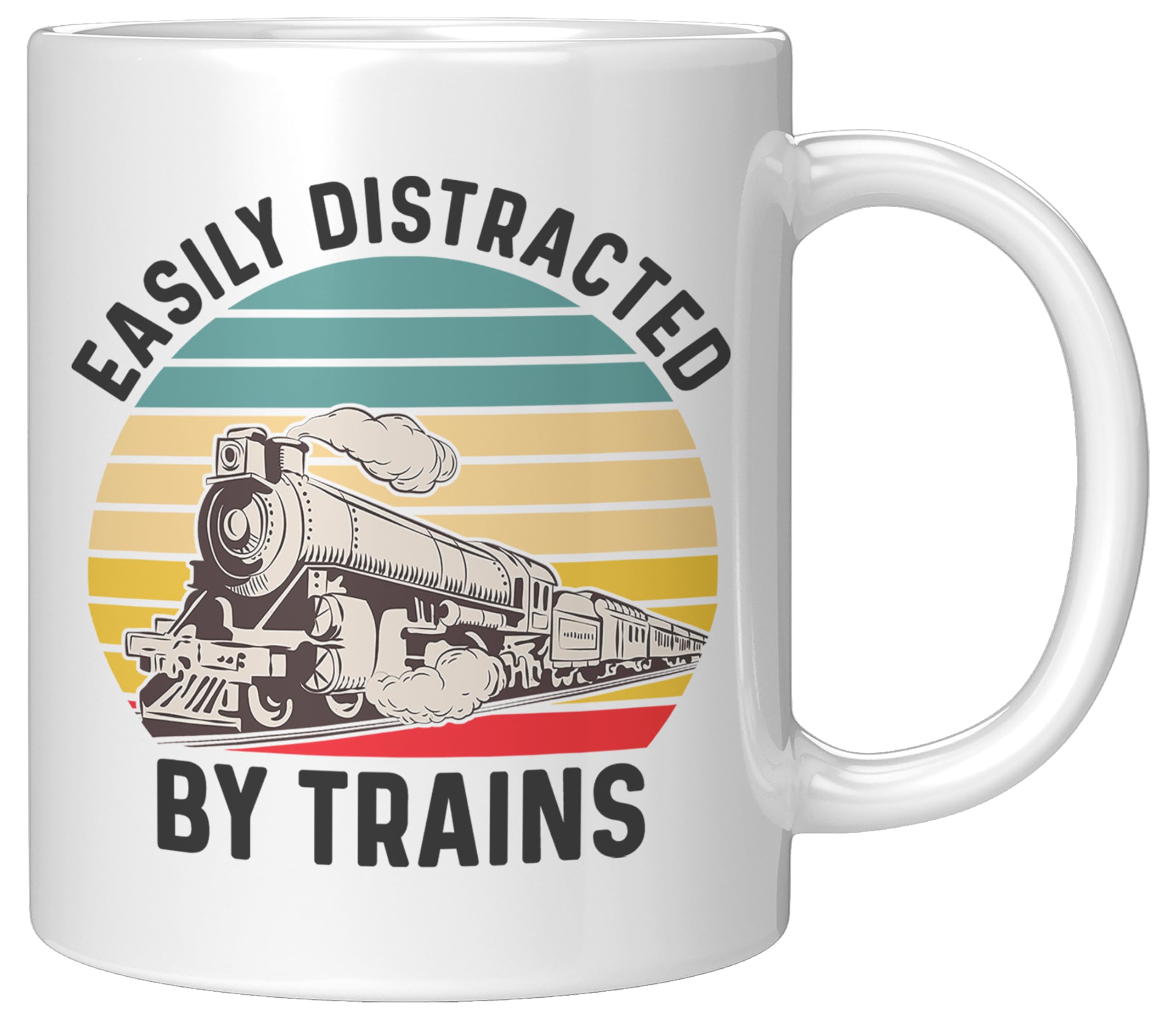 Easily Distracted by Trains Mug – Funny Train Lover ...