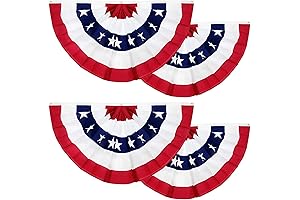 TURNMEON Pleated Fan American Flag Bunting
