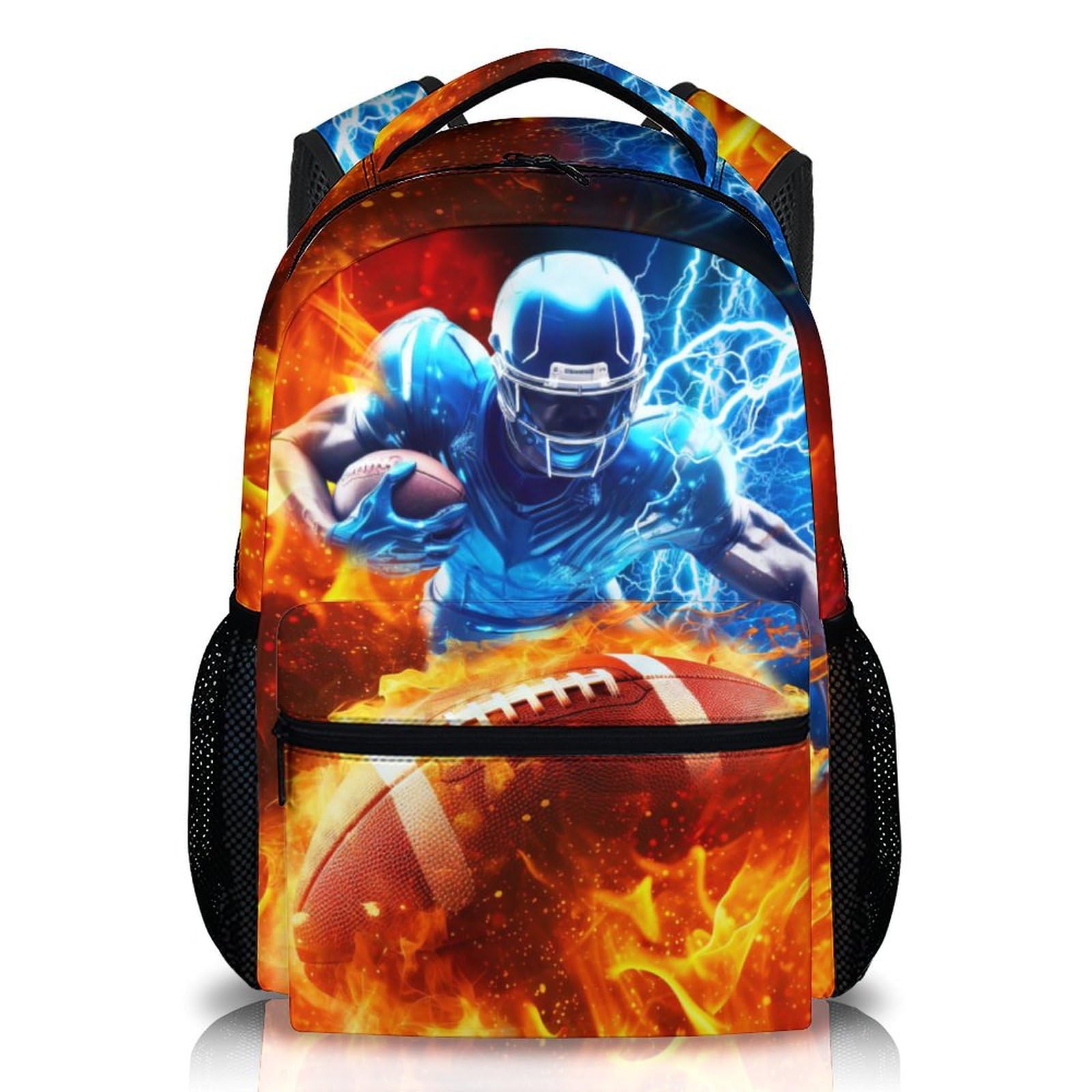 Boys Backpack Football Backpacks for Kids Teens 17 Inch Lightweight Sport School Bookbag for Elementary Middle Primary High