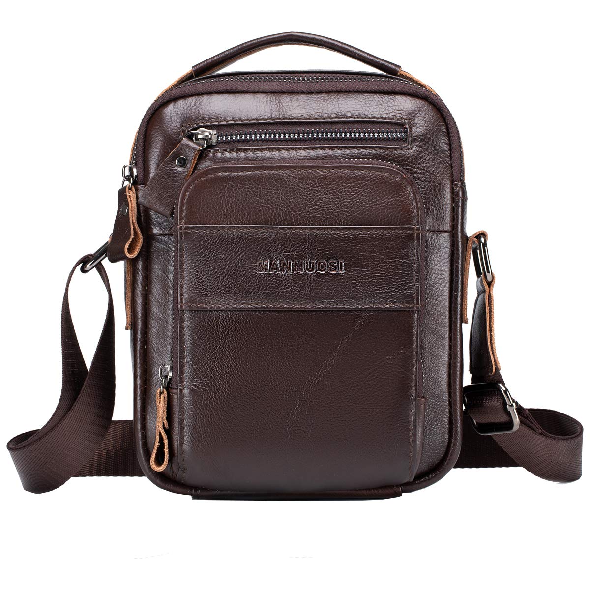 Shoppers y bolsos de hombro piel autentica Bolsos para hombre vintage Business Bolsos de mano casual Bolsos cruzados multifuncional Bolsos marrón