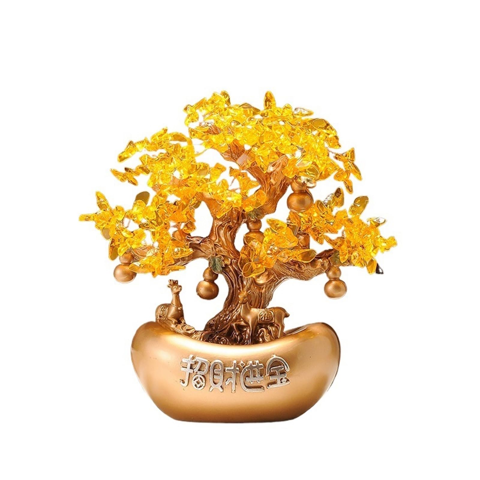 Ornamenti per la casa Albero della ricchezza con lingotti d'oro - Nuovo Arredamento per L'Ufficio - Pianta monetaria Feng Shui per la prosperità per l'inaugurazione della casa e