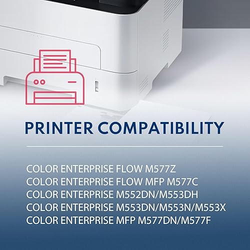 Miniatura 2 de 508X - Cartuchos de tóner remanufacturados, paquete de 4 cartuchos de tóner de alto rendimiento BK/C/Y/M (con chip), repuesto para HP 508X funciona