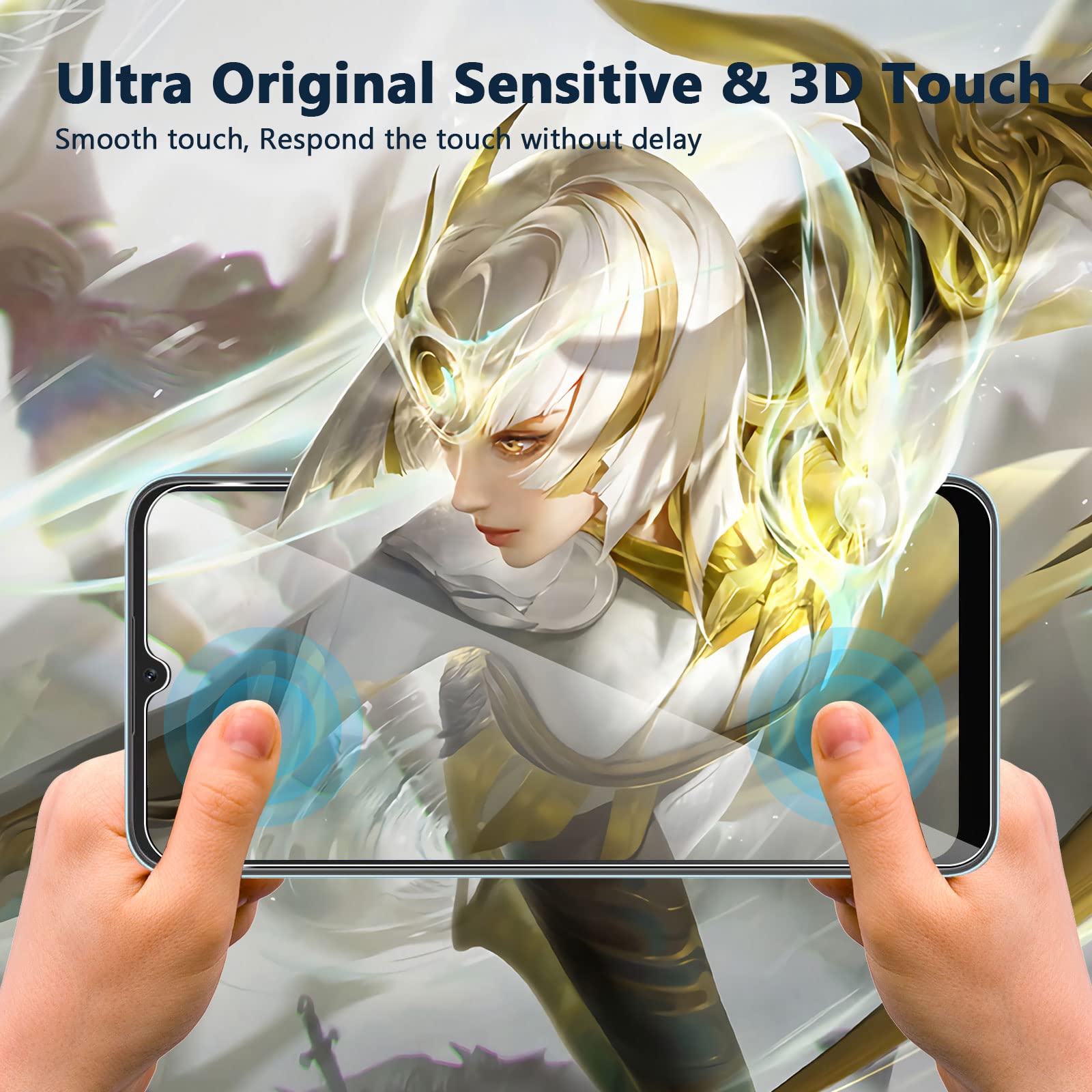 Cover per Blackview A52 PRO/Blackview A52 con 3 Pezzi Pellicola Protettiva in Vetro Temperato, Sottile Morbida Silicone TPU Anti-ingiallimento Custodia [Antigraffio][Anti-impronte] - Trasparente