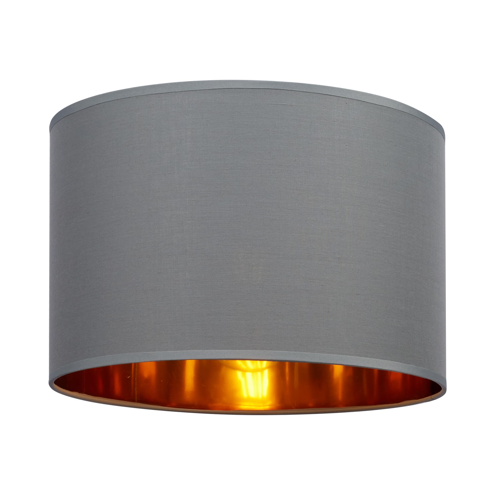 Giggi Grey Fabric Lamp Shades With Golden Inner Light Shade Ceiling – Modern Lampshades For Ceiling Lights, Lamp Shades For Table Lamps, Floor Lamps, Living Room, Bedroom, Home Décor (, 8")