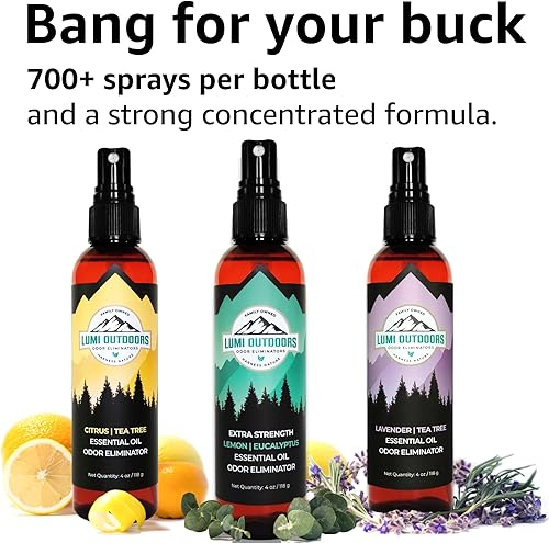 Miniatura 2 de Lumi Outdoors Paquete de 3 desodorantes naturales para zapatos, eucalipto limón, árbol de té cítrico, árbol de té de lavanda