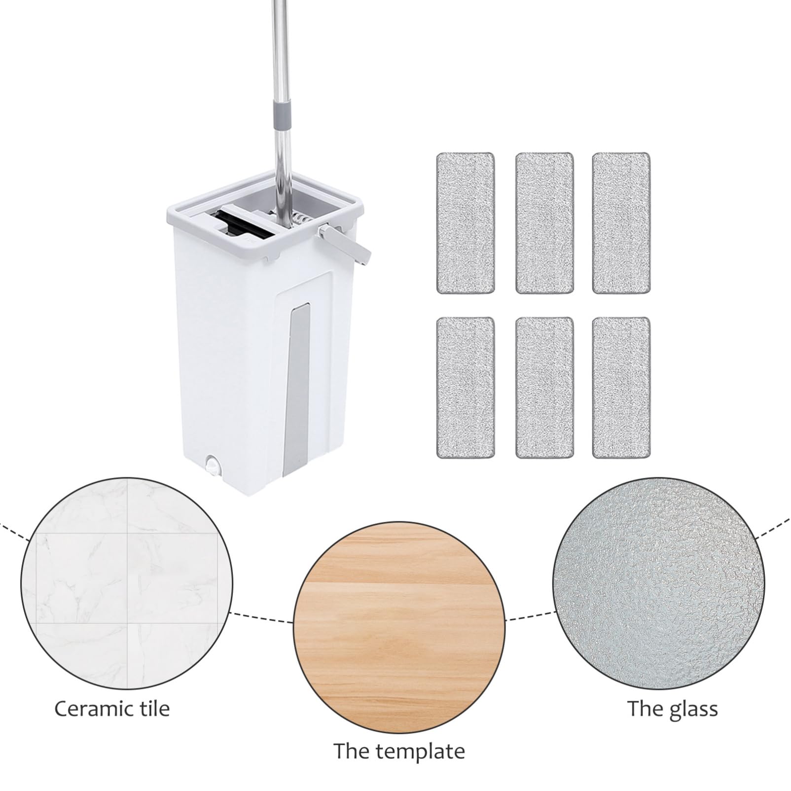 Fregona con Trapeador De Microfibra Kit De Limpieza Mop para Pisos Accesorios para Fregona