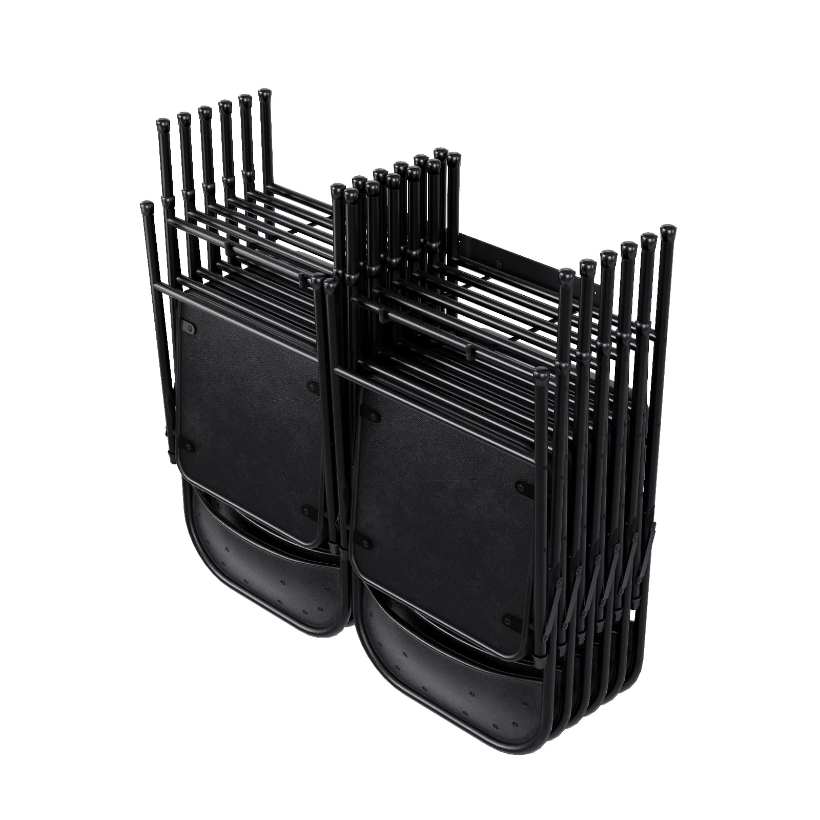 QLS Doppel Wandhalterung für 20 Klappstühle Stahl 35,5x80x6 cm Schwarz | Pulverbeschichtete Konstruktion zum Anschrauben mit Montagesatz für platzsparende Aufbewahrung von bis zu 20 Klappstühlen