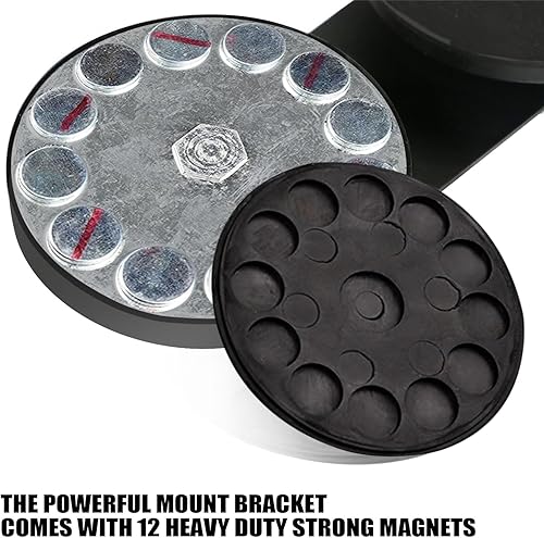 Miniatura 3 de PACEWALKER Soporte de barra de luz magnética, 2 soportes universales de montaje de luz de trabajo, soporte fuerte con funda de goma para lámpara de