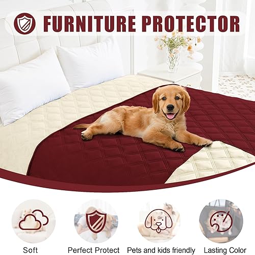 Miniatura 74 de Smiry Manta Impermeable para Cama de Perro, Manta Suave Reversible para Mascotas, Funda Lavable a Prueba de Fugas para Gatos y Perros para Sofá