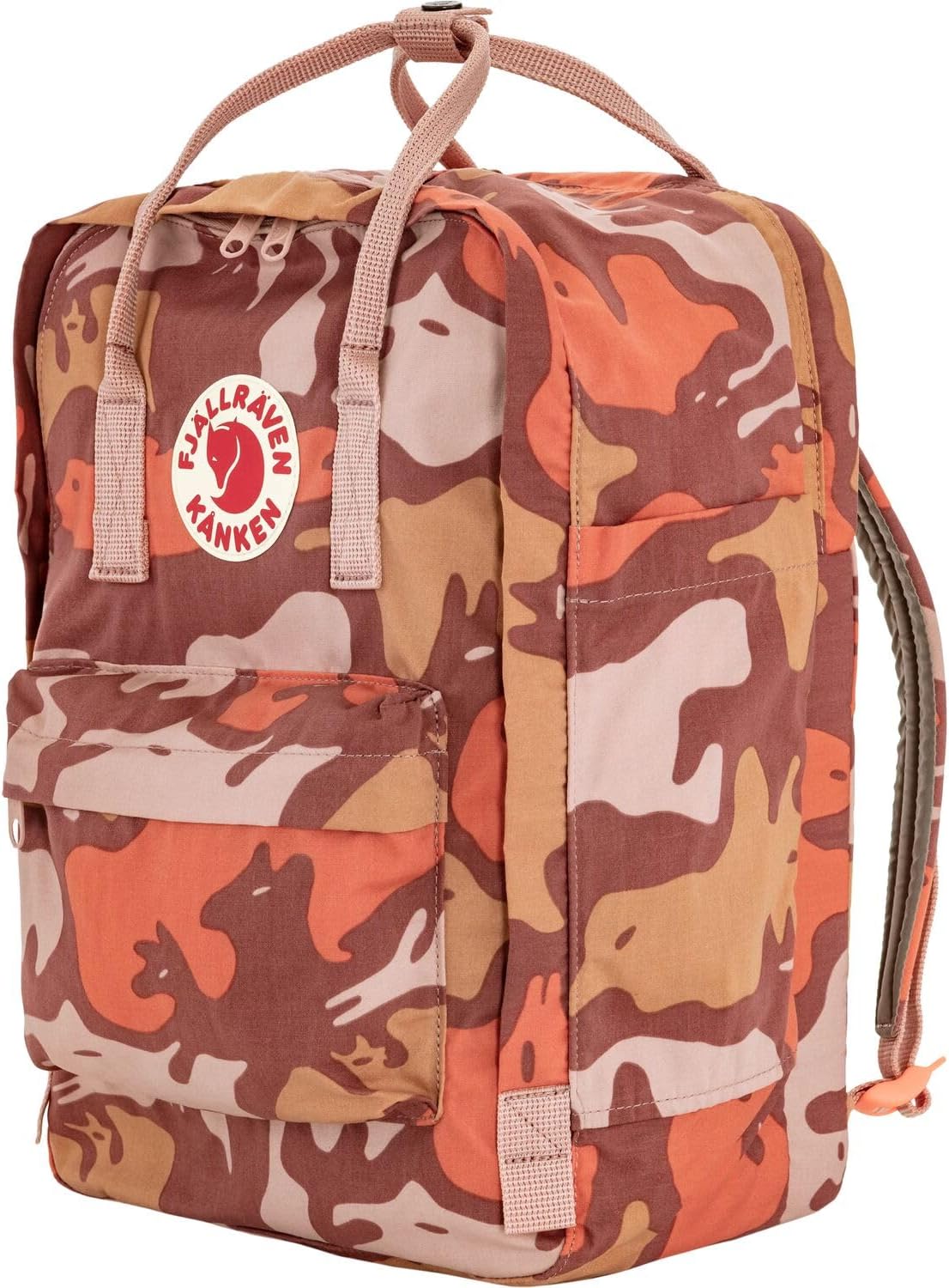 Fjällräven Kanken Graphics Laptop 15 Backpack - Padded Laptop Sleeve, Durable Vinylon Fabric - School, Travel, ChalkRose-Hidden Animals, One Size