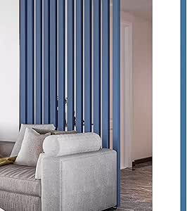 Raumteiler Trennwand Aus Massivholz - Moderner Paravent Mit Lamellen In Grau/Weiß - Ohne Bohren Montierbar