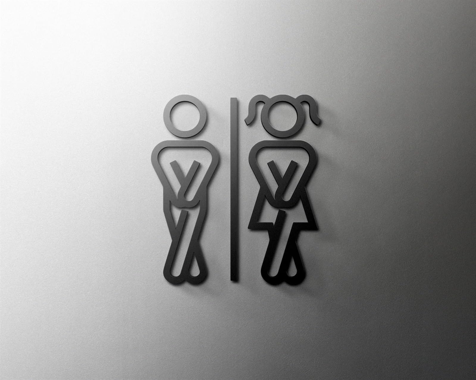 Signaletique toilettes Plaque de signalisation de toilette 3D, porte de salle de lavage, étiquette d'art murale autocollante, support de Wc, panneau de signalisation, décoration d'art d'hôtel et de ma
