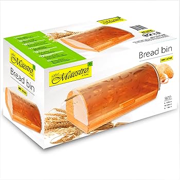 Boîte à Pain Maestro MR-1672S - Acier Inox Et Bois - Couvercle Coulissant 38.5x25x14.5cm