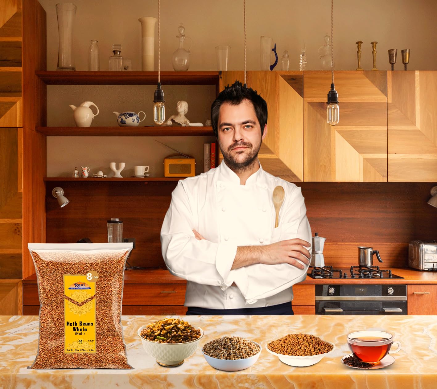 Rani Moth Beans Whole 128oz (8lbs) 3.63kg Bulk ~ All Natural | Gluten Friendly | Non-GMO | Kosher | Vegan | Indian Origin