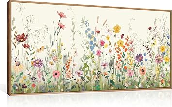 TOARTi Watercolor Wildflower Framed Wall Art Flower Artwork 15X23inch