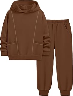 Boys Clothes Hoodie Pocket Boys Sweatshirts & Jogger Pant Sets 3-7Y | Soft Breathable Boys Clothing,Decorative Stitching Fall Outfits,Boys' Clothing Sets with Two Front Pockets Sweatshirt+Pants