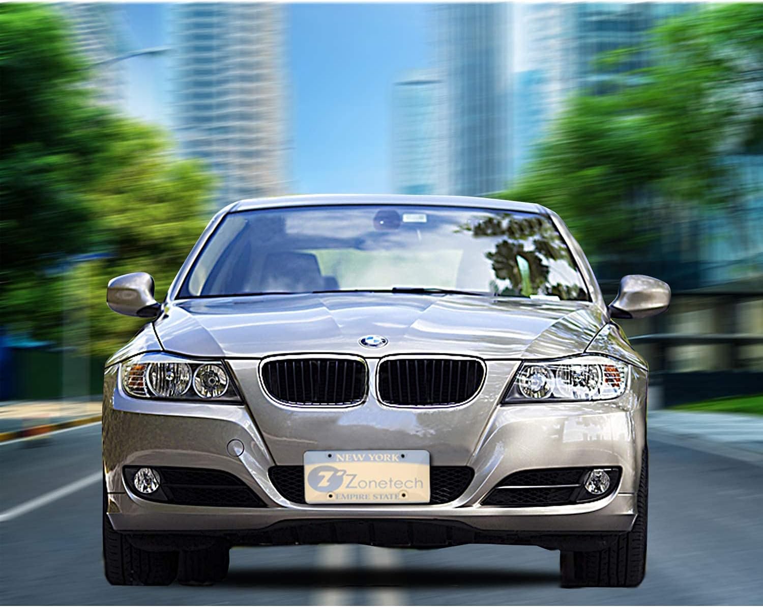 Zone Tech Clear License Plate Shields Frame - 2-Pack All Weather Novelty License Plate Bubble Shields Cover -Fits Any Standard US Plates-Protects Front and Back License Plates