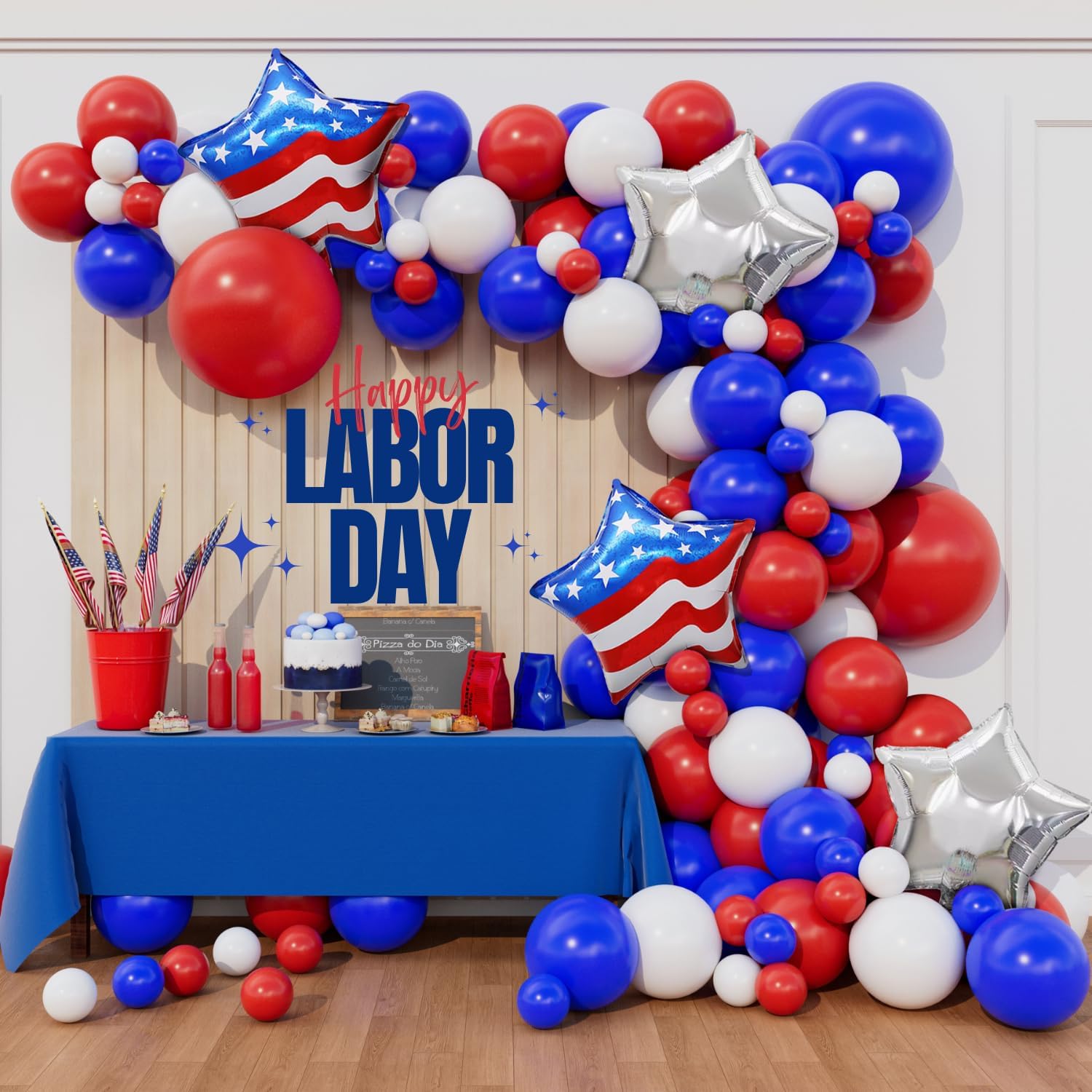 Amazon.com: Beaumode 139pcs Labor Day Balloon Arch Garland Kit Red ...