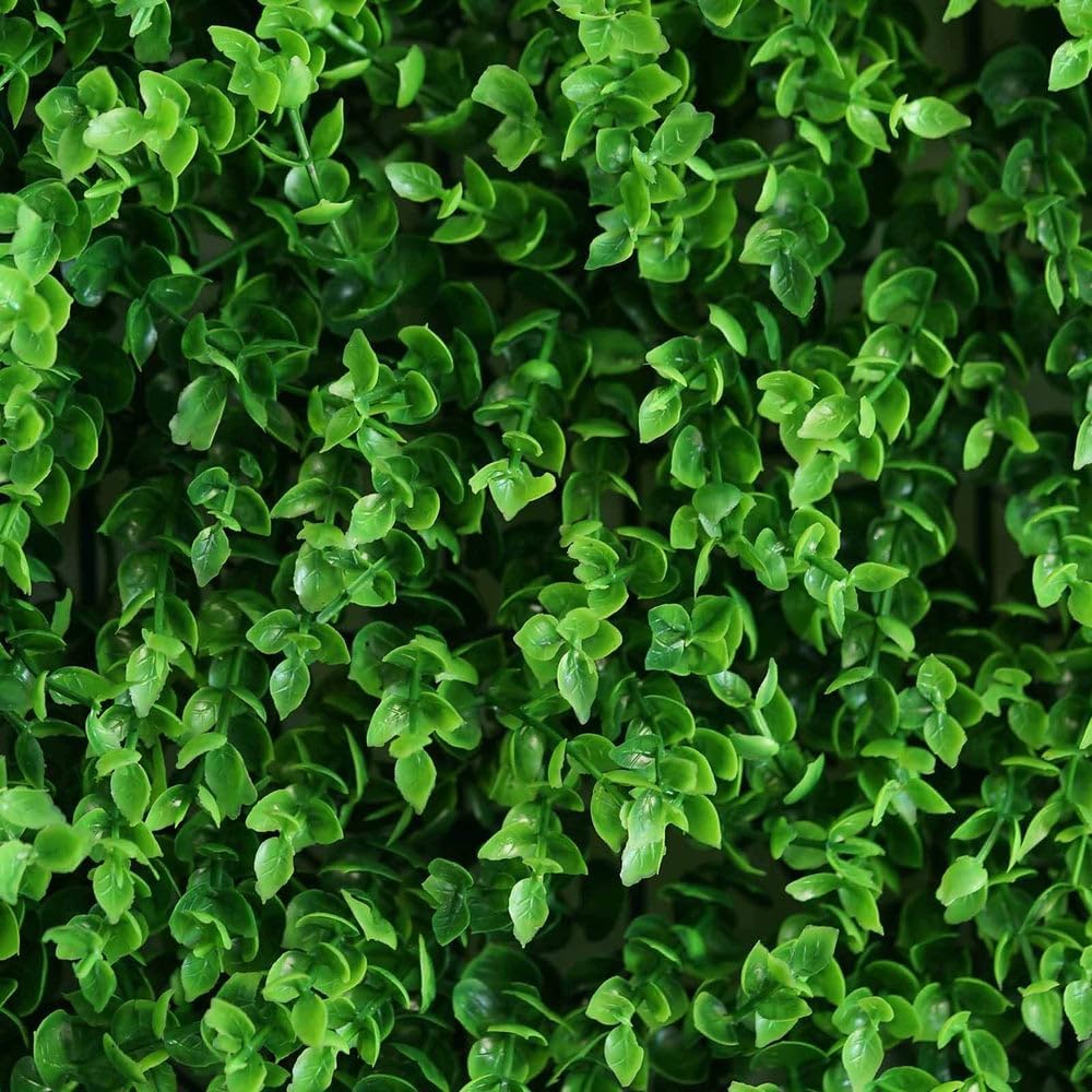 Tableclothsfactory 4 Pack Artificial Plants Wall Boxwood Hedge Grass Mat/High Density Greenery Panels Ivy Fence Grass Mat Covers 11sq.ft
