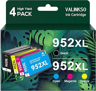 Valinkso Compatible for 952XL Ink Cartridges Combo Pack Replacement for HP 952 XL Ink Cartridges Compatible for HP Officejet Pro 8710 7740 8720 8740 8715 8702 8725 8730 7720 8216 Printer (4 Pack)
