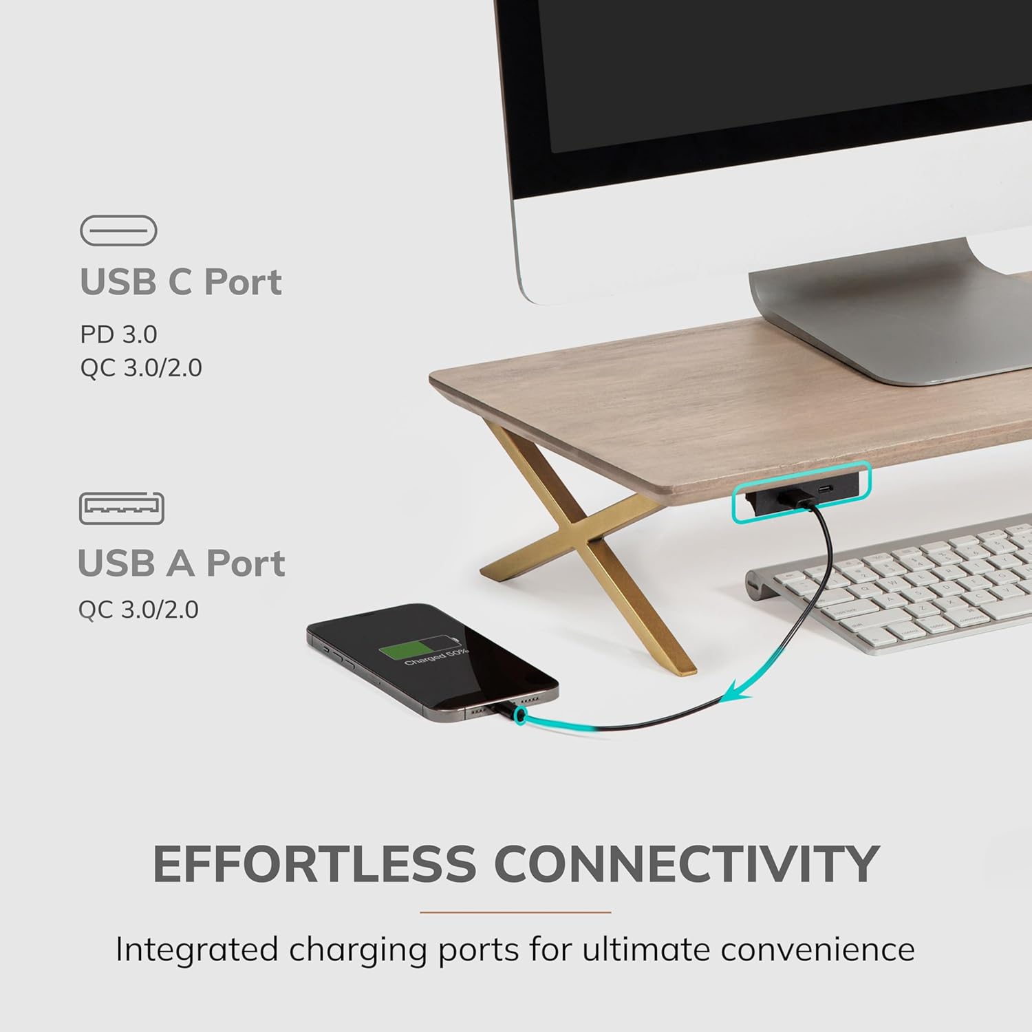 Anji Mountain Monitor Stand - Desktop Organizer & Laptop Riser, Ergonomic Monitor Riser, Space-Saving Monitor Stand for Desk, Durable Construction, Easy Assembly, Ideal for Home & Office,Biscotti