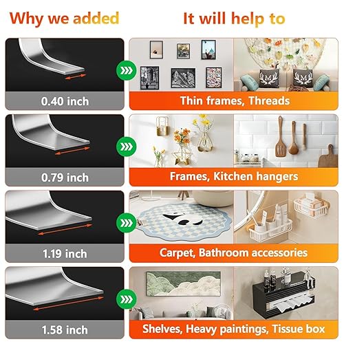 Miniatura 2 de RIAKH 27 pies  Paquete de 4 cintas fuertes de doble cara resistente  Cinta de montaje XXL transparente de doble cara, cinta extraíble multiusos de