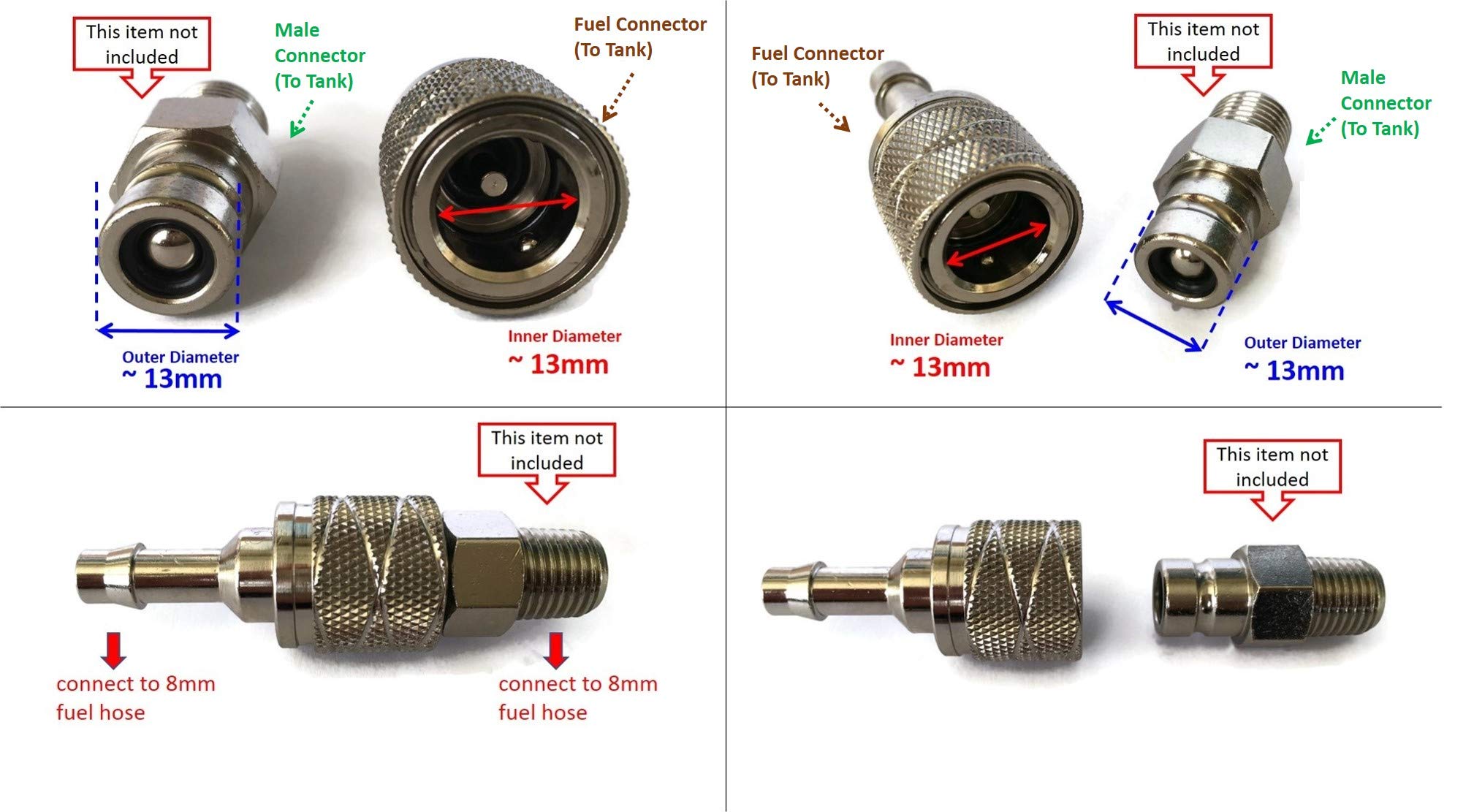 ITACO Kraftstoffleitungs-Stecker Für Tohatsu & Suzuki Außenbordmotoren 4-90 PS