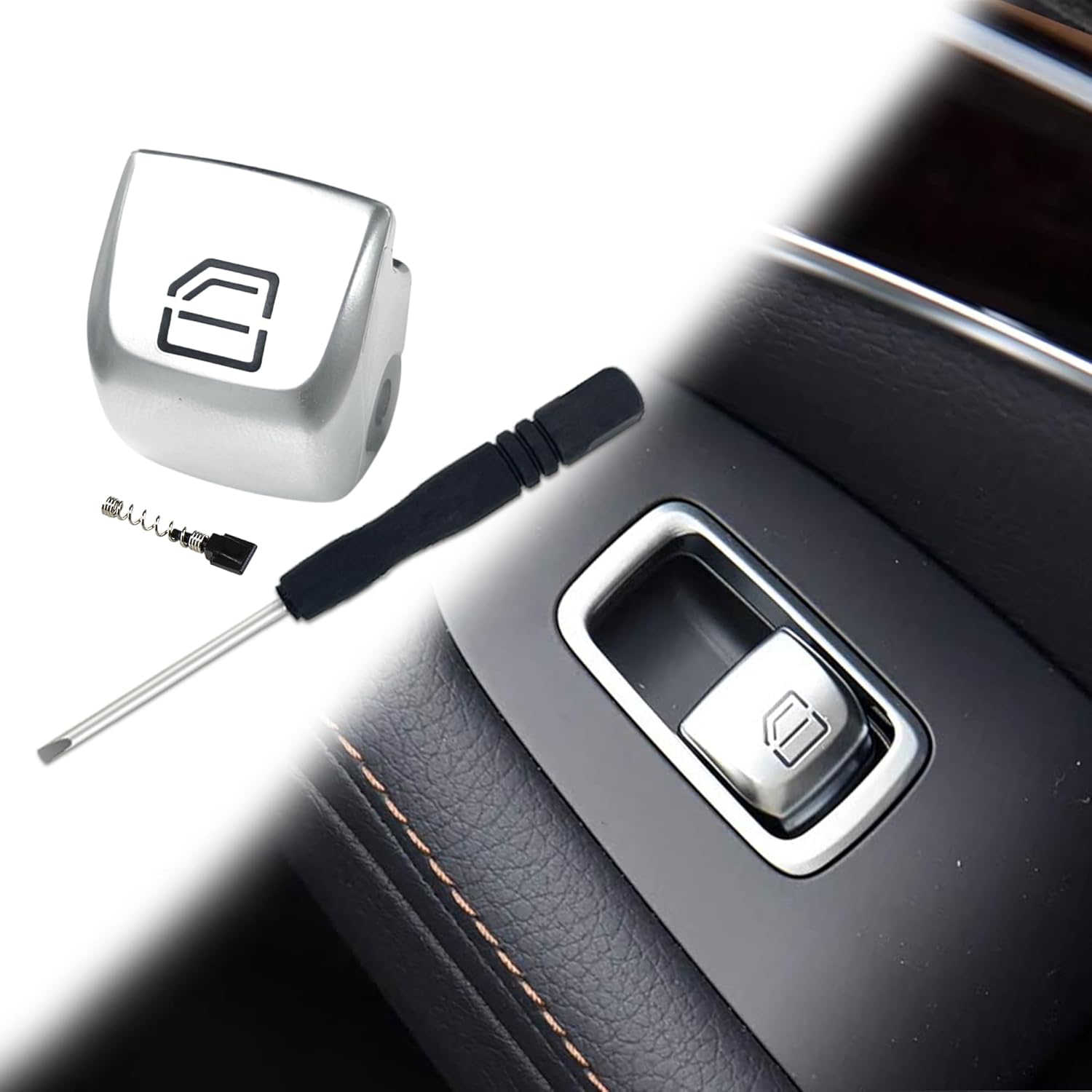 Master Power Window Rear Passengers Side Switch Button Compatible with Mercedes Benz E S W213 2016-2023 W222 2014-2020 Lift Interior Caps Control Replacement 4pcs