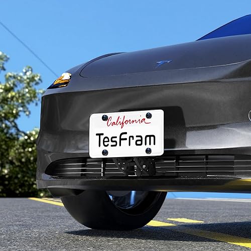 Miniatura 10 de Soporte delantero para placa de matrícula Tesla Modelo 3 2023-2017, antirrobo y ajustable en altura (patente de EE. UU.), kit de montaje de soporte