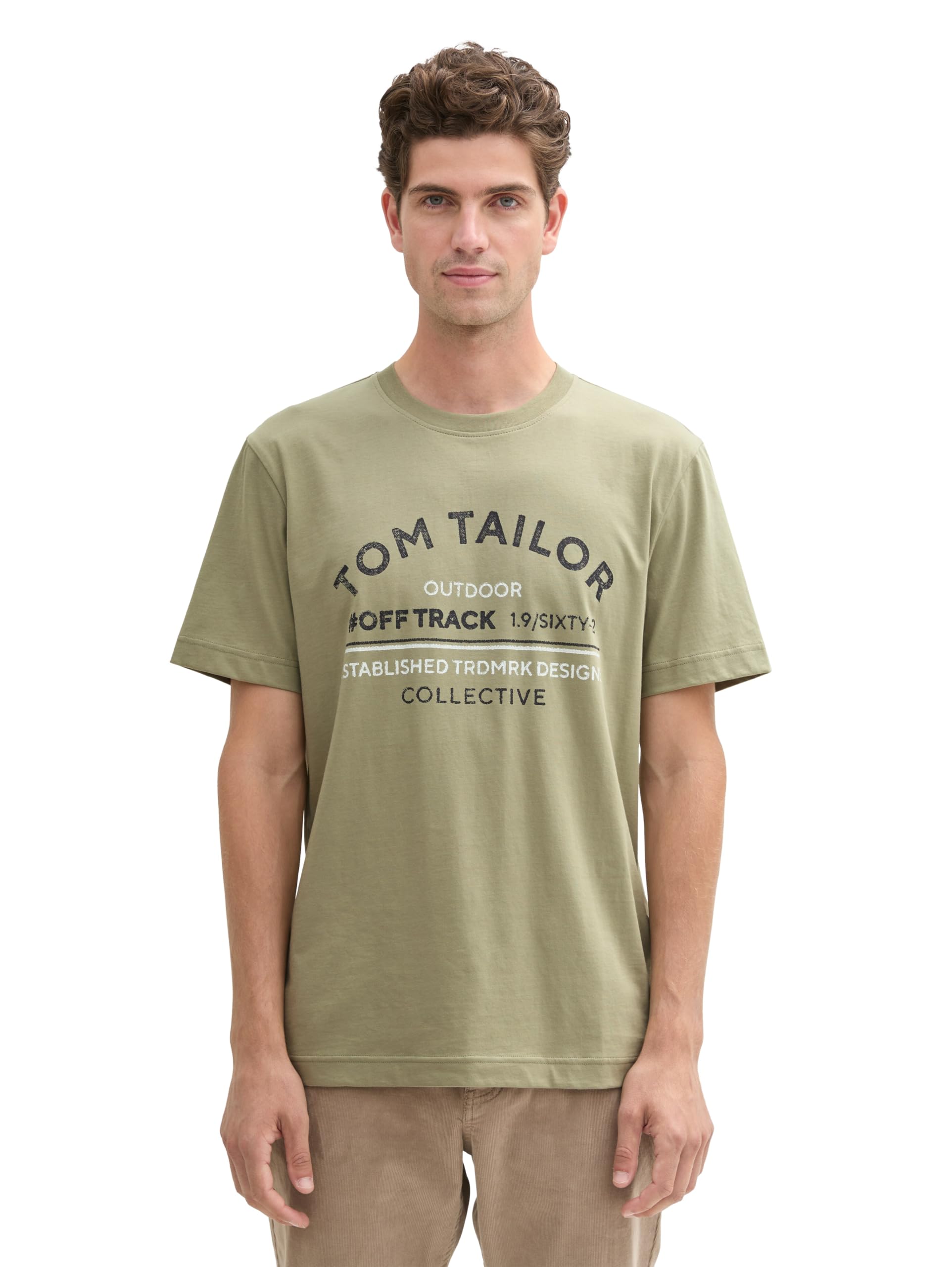 TOM TAILOR Mens Logo Print Cotton T-Shirt