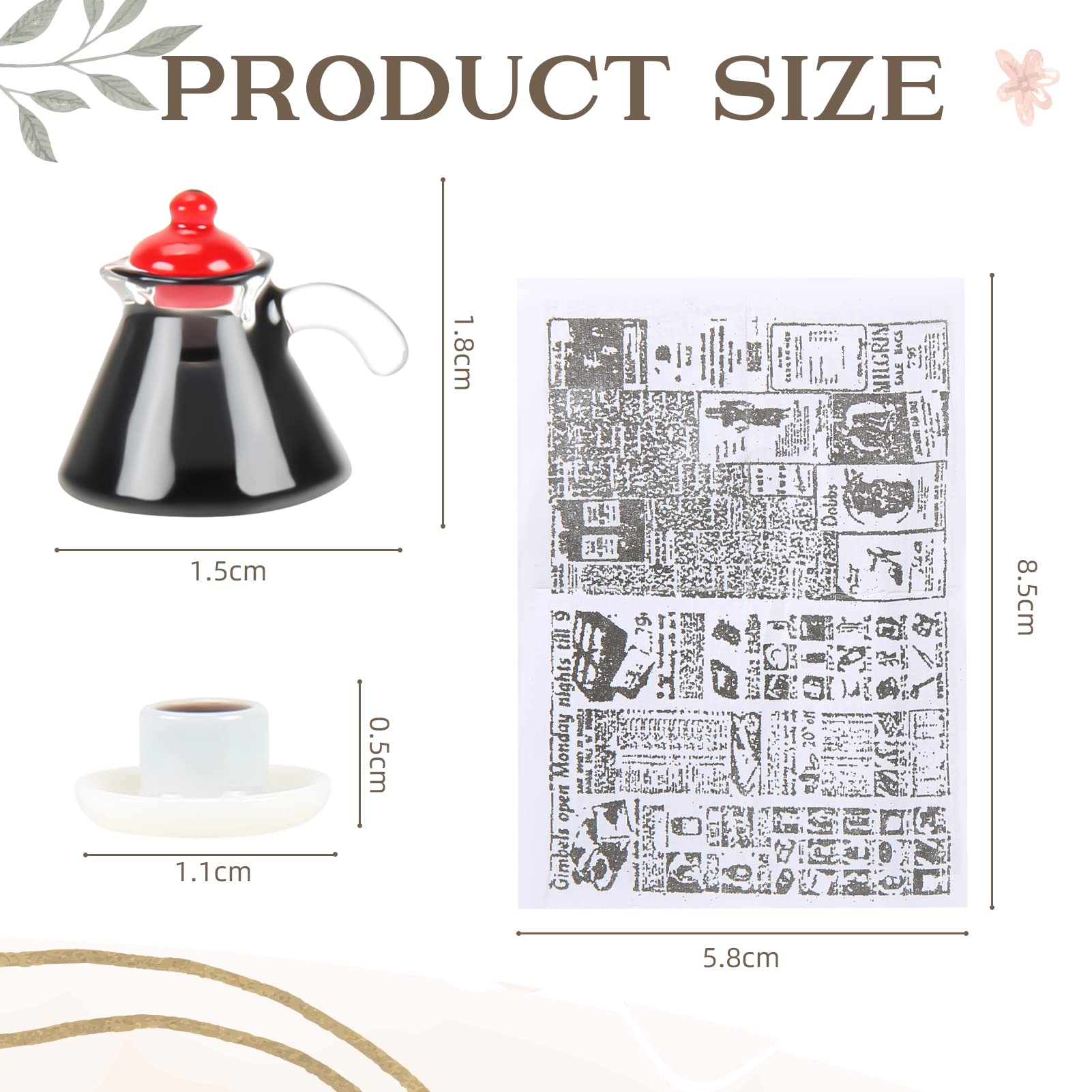 Odoria 1/12 Miniatur Kaffeemaschine – Mit Kanne & Tassen Für Puppenhaus