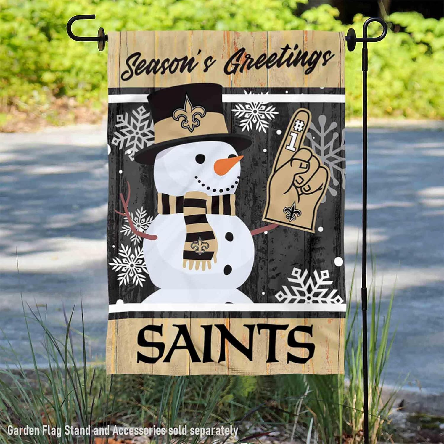 WinCraft New Orleans Saints Holiday Winter Snow Garden Flag Double Sided Banner