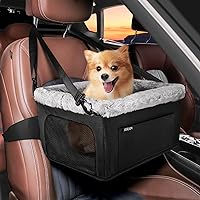 Vista 8 de JOEJOY Asiento elevador de lujo para perros con marco de metal resistente y correa de seguridad para mascotas pequeñas de hasta 20 libras, asiento