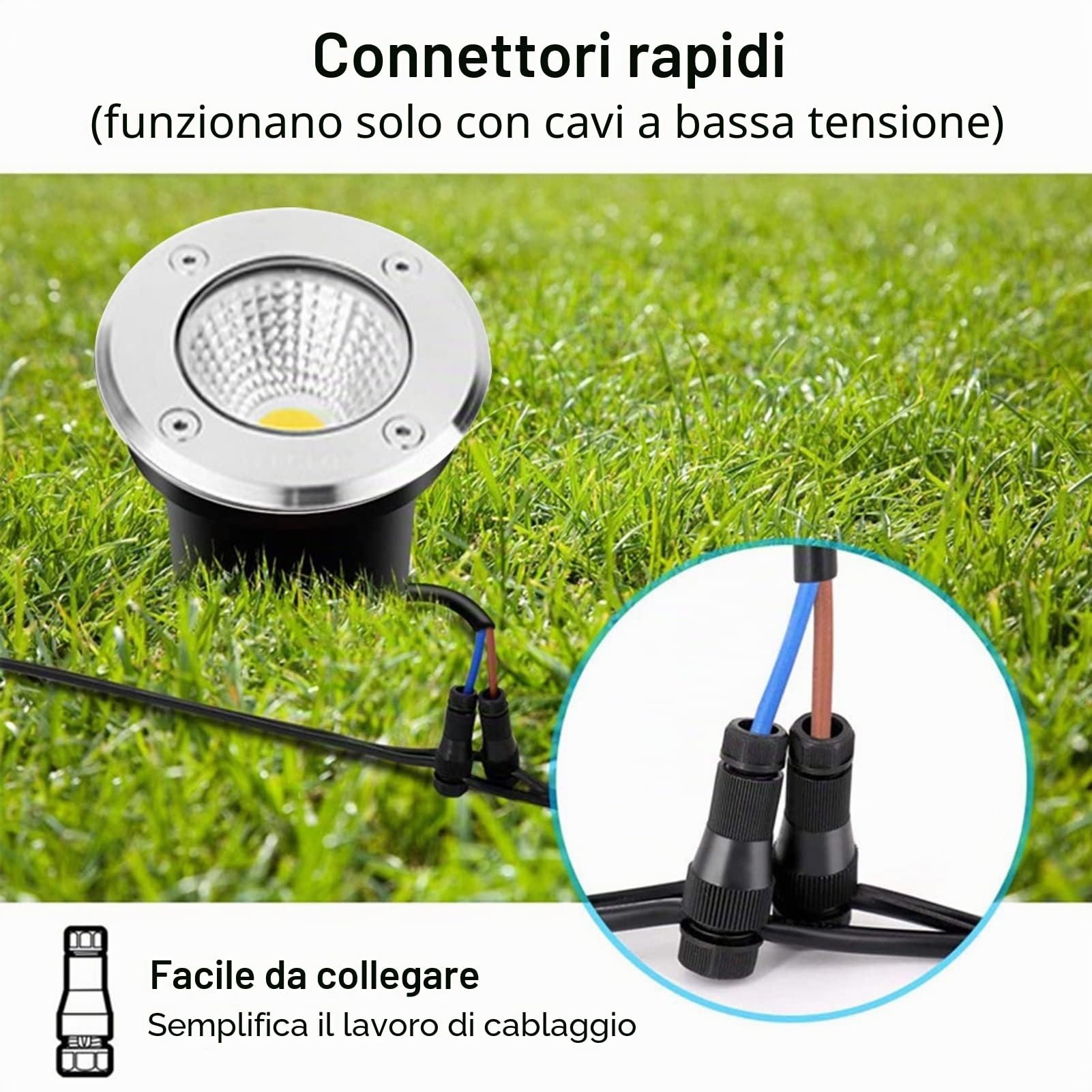 Basso Voltaggio COB Faretti Led da Incasso per Pavimento Esterno 6 Pacchi Segnapasso 12V IP67 Impermeabile per Luci da Giardino per Esterni Gradino, Vialetto, Ponte(White light,10W)